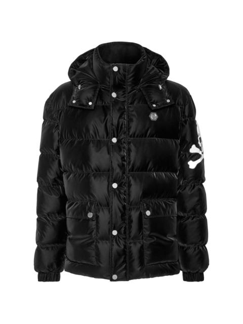 skull-print quilted jacket