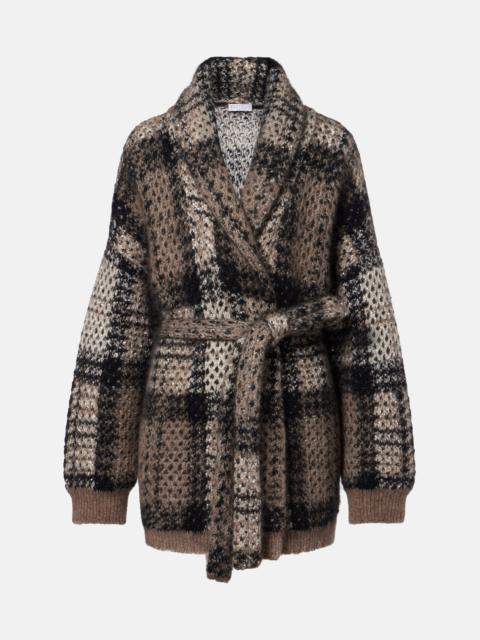 Brunello Cucinelli Checked sequined wrap cardigan