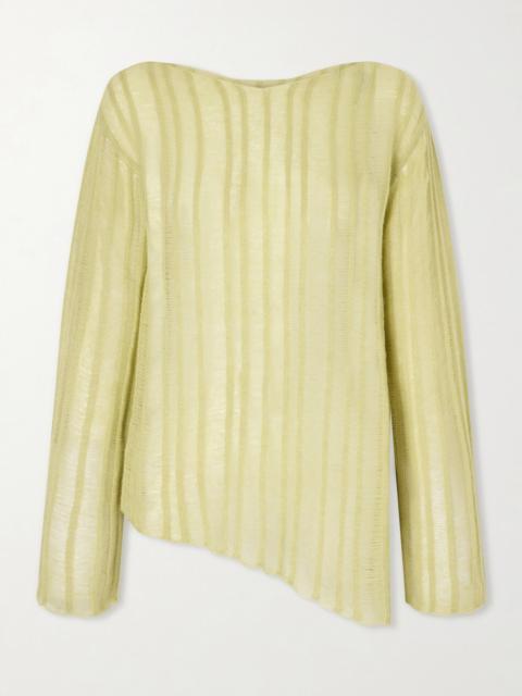 The Elder Statesman Nimbus Lola Asymmetric Cashmere And Cotton-blend Sweater