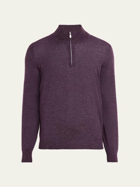 Brunello Cucinelli Men's Cashmere-Blend Quarter-Zip Sweater