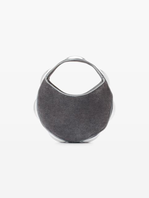 Alexander Wang dome circular top-handle bag in trompe-l'oeil denim leather