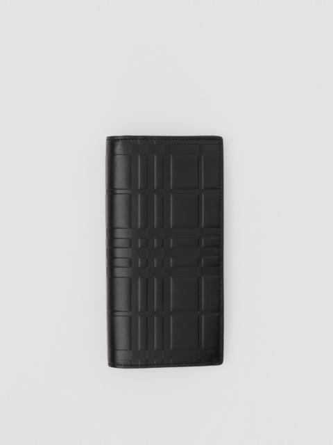 Burberry Embossed Check Leather Continental Wallet