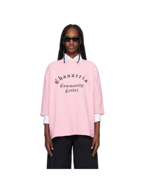 WILLY CHAVARRIA Pink 'Chavarria Community Center' Buffalo T-shirt