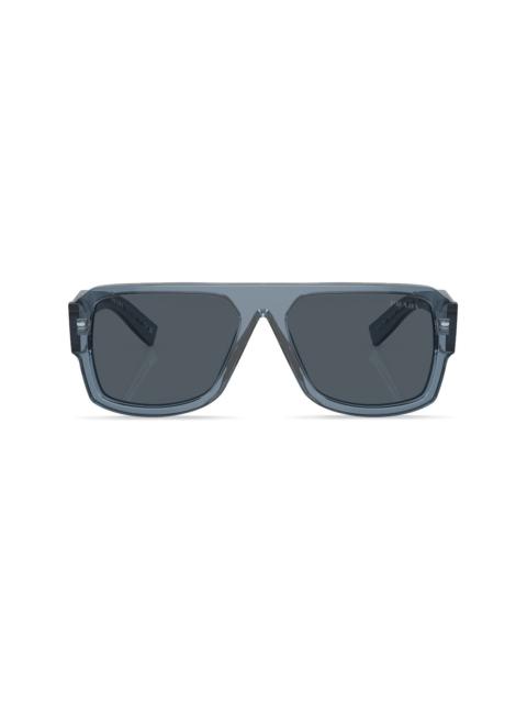 square-frame transparent sunglasses