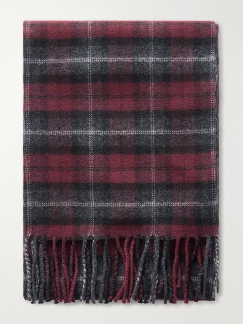 Etro Fringed Checked Wool Scarf