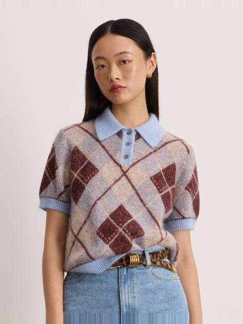 TANYA TAYLOR ARGYLE CAMILLA KNIT TOP