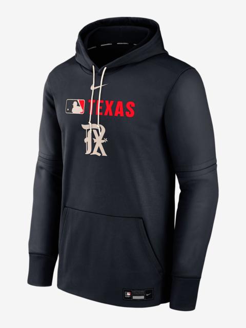Nike Texas Rangers Authentic Collection City Connect Men's Nike Therma MLB Pullover Hoodie