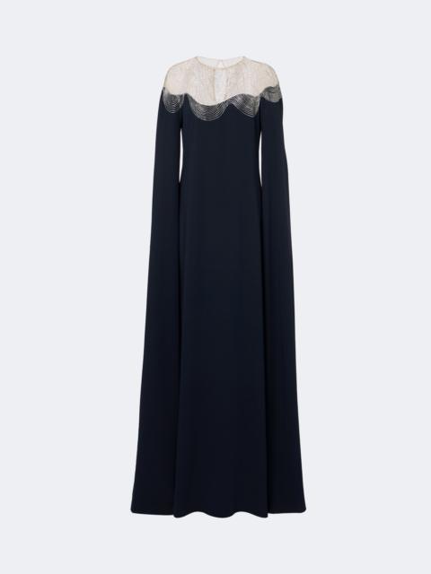 Oscar de la Renta Embellished silk-blend georgette gown