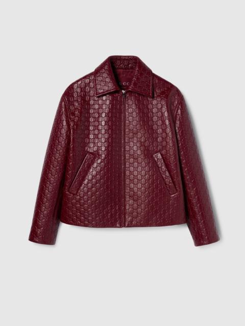 GUCCI Oversize embossed GG leather jacket