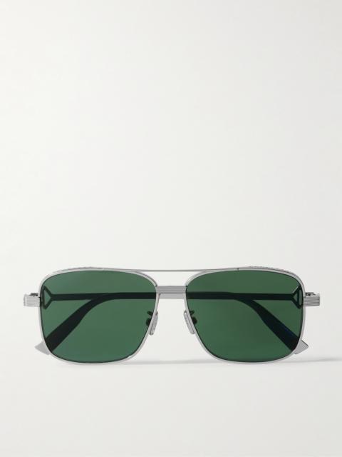 Dior CD Diamond S9U Square-Frame Silver-Tone Sunglasses