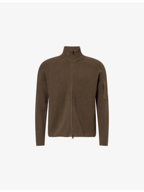 C.P. Company Brand-Lens Zipped Cotton-Blend Cardigan