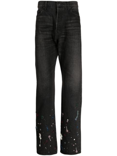 UNDERCOVER bead-embellished straight-leg jeans