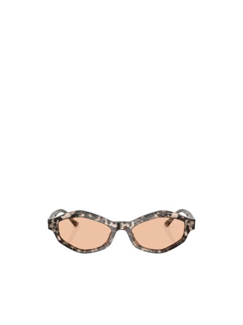JIMMY CHOO tortoiseshell-effect geometric-frame sunglasses