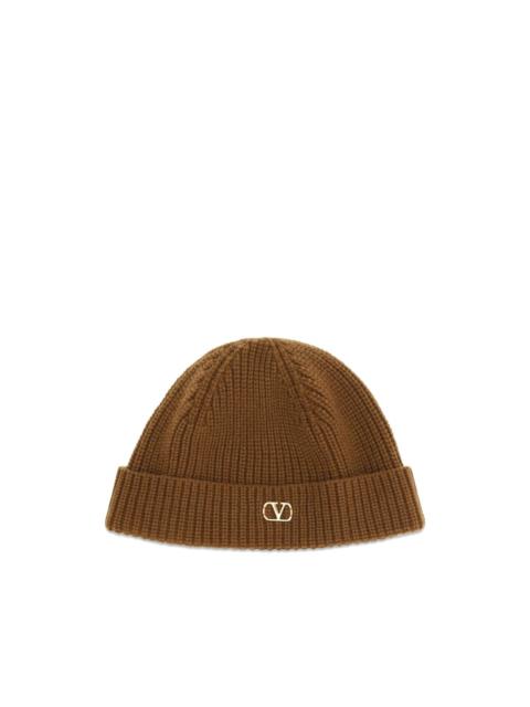 Valentino VLogo ribbed-knit beanie hat