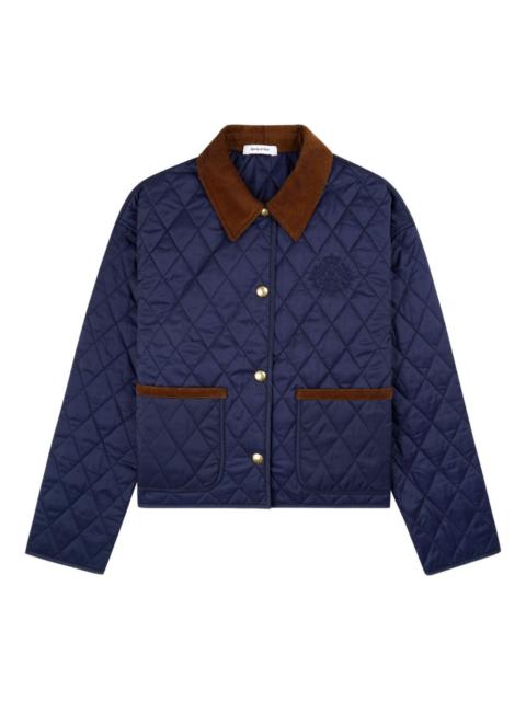 Sporty & Rich quilted corduroy-collar puffer jacket