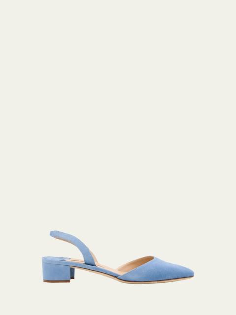 Manolo Blahnik Aspro Suede Slingback Pumps