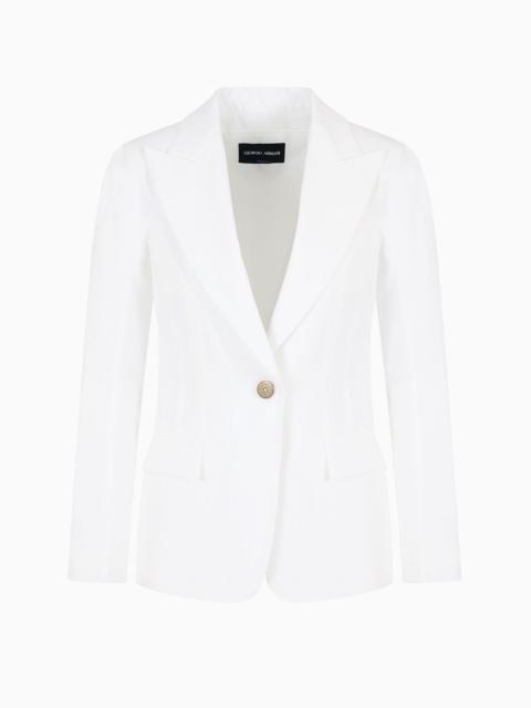 GIORGIO ARMANI Single-breasted linen jacket