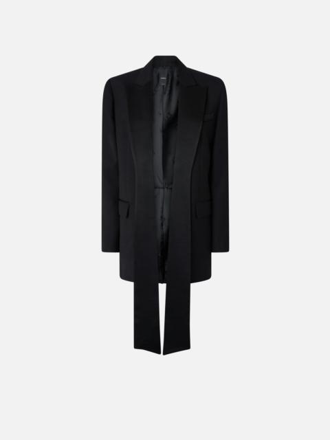 PINKO OVERSIZED WOOL BLAZER WITH SATIN COLLAR