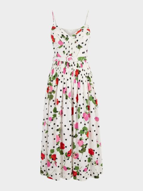 NICHOLAS Mireille Pintuck Floral-Print Maxi Dress