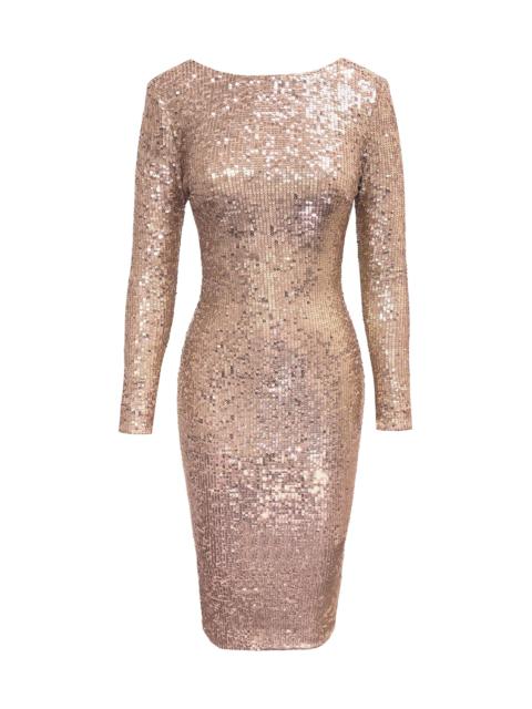 Dress The Population Women's Emery Midi-Dress - Soft Gold Multi