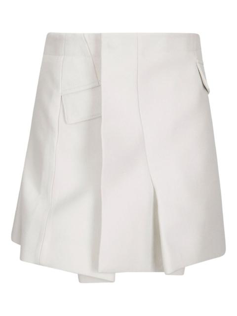 sacai flap-pocket pleated mini skirt