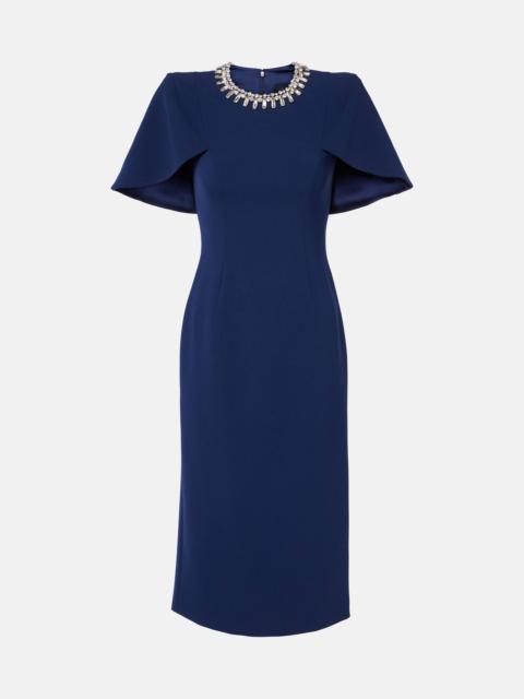 JENNY PACKHAM Thalia crystal-embellished crêpe midi dress