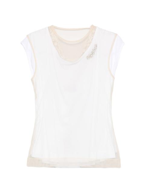 Simone Rocha layered lace-trim T-shirt