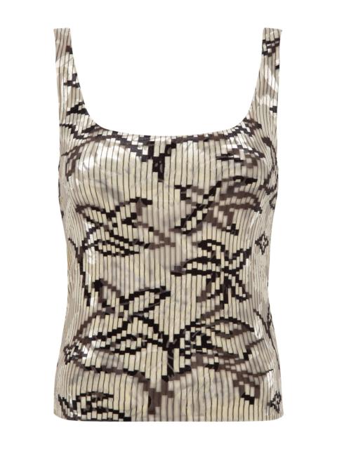 SIEDRÉS Cali Floral Velvet Top brown