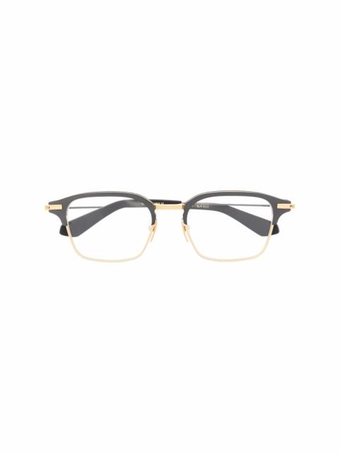 two-tone square-frame glasses