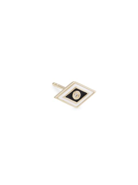SYDNEY EVAN Women's 14K Yellow Gold, Diamond & Enamel Groovy Eye Stud Earring - White