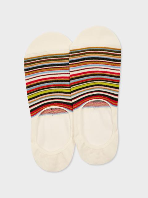 Paul Smith Ecru 'Signature Stripe' Loafer Socks
