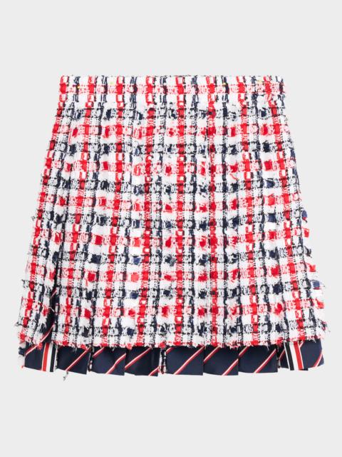 Thom Browne Pleated Tweed Mini Skirt