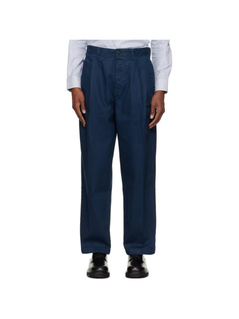 HUGO Navy Relaxed-Fit Soft Cotton Jeans