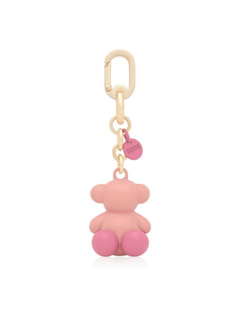TOUS Dark pink and gold-colored metal Key ring Bold Bear