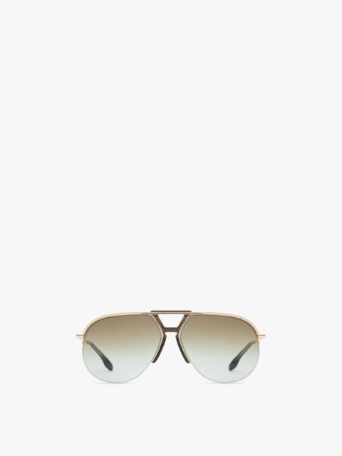 Victoria Beckham Brow Aviator Sunglasses In Azure