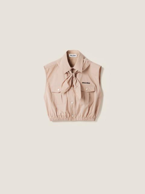 Miu Miu Sleeveless poplin shirt with scarf