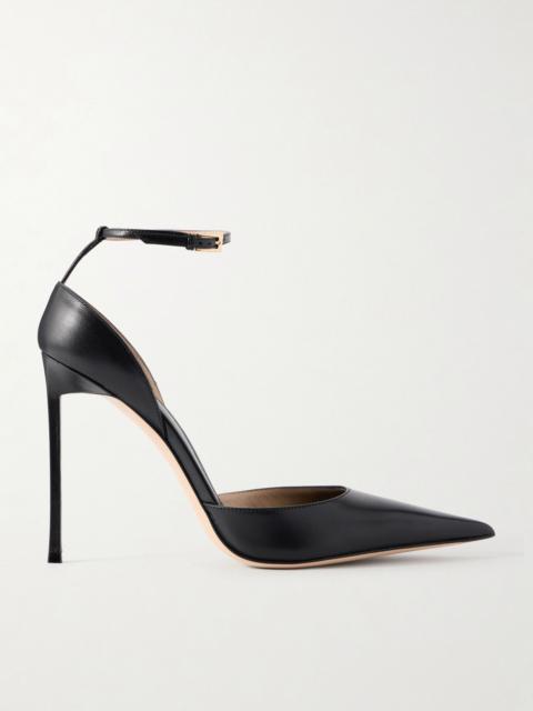 TOM FORD Pointed-toe matte leather pumps Black