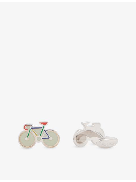 Paul Smith Engraved-Logo Bicycle Copper-And-Zinc Cufflinks