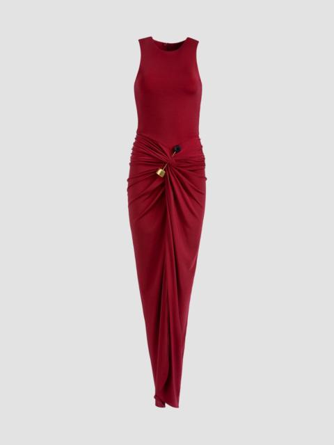 SILVIA TCHERASSI Women's Leni Jersey Pin Hardware Gown - Burgundy