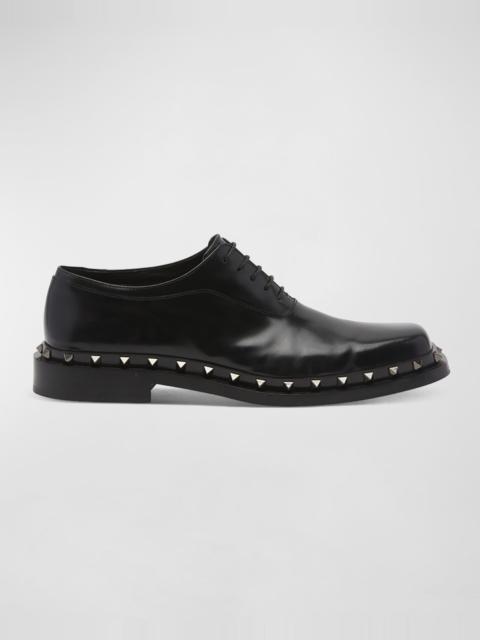 Valentino Men's Rockstud Leather Derby Shoes