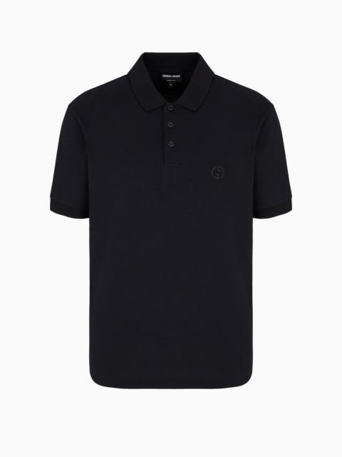 Stretch cotton piqué polo shirt