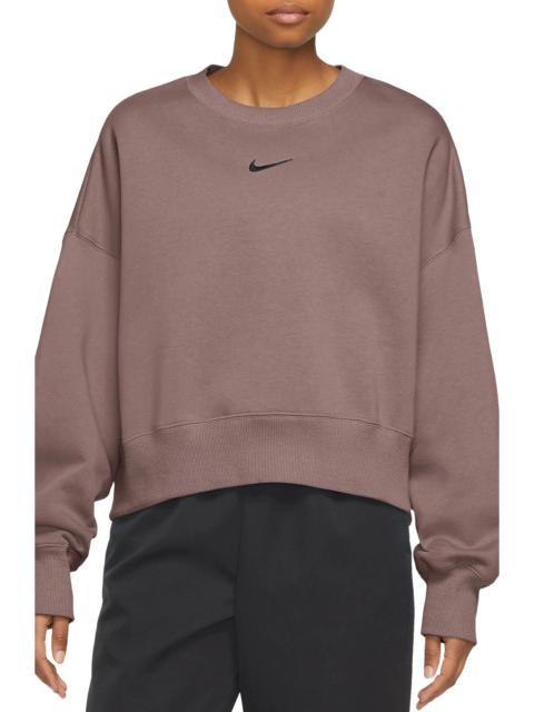 Phoenix Fleece Crewneck Sweatshirt in Smokey Mauve/Black