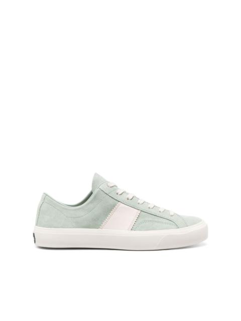 panelled lace-up suede sneakers