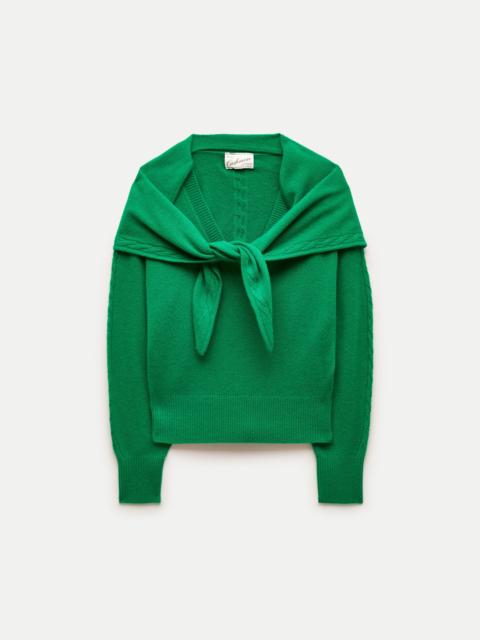 J.CREW Cashmere V-neck sweater with scarf