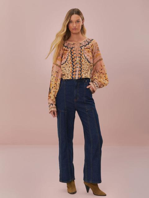 FARM RIO Beige Jaipur Blouse