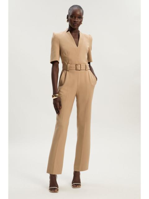 KAREN MILLEN Tall Structured Crepe Forever Belted Jumpsuit