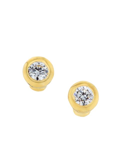 ROBERTO COIN Women's Tiny Treasures Small 18K Gold, 0.10 TCW Diamond & Ruby Stud Earrings - Yellow Gold