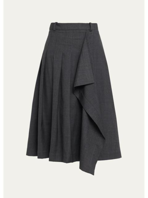 Monse Pleated Asymmetric Wrap Skirt