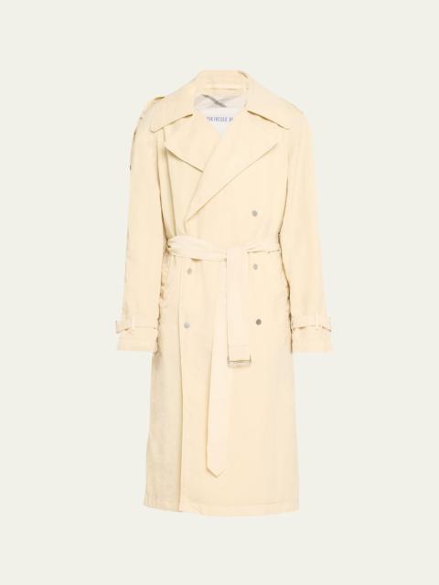 Men's Crinkled Nylon Trench Coat