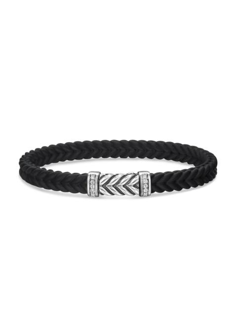 DAVID YURMAN Men's Chevron Bracelet in Rubber - Diamond